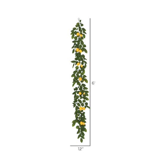 6ft. Green & Yellow Salal Leaf Lemon Garland